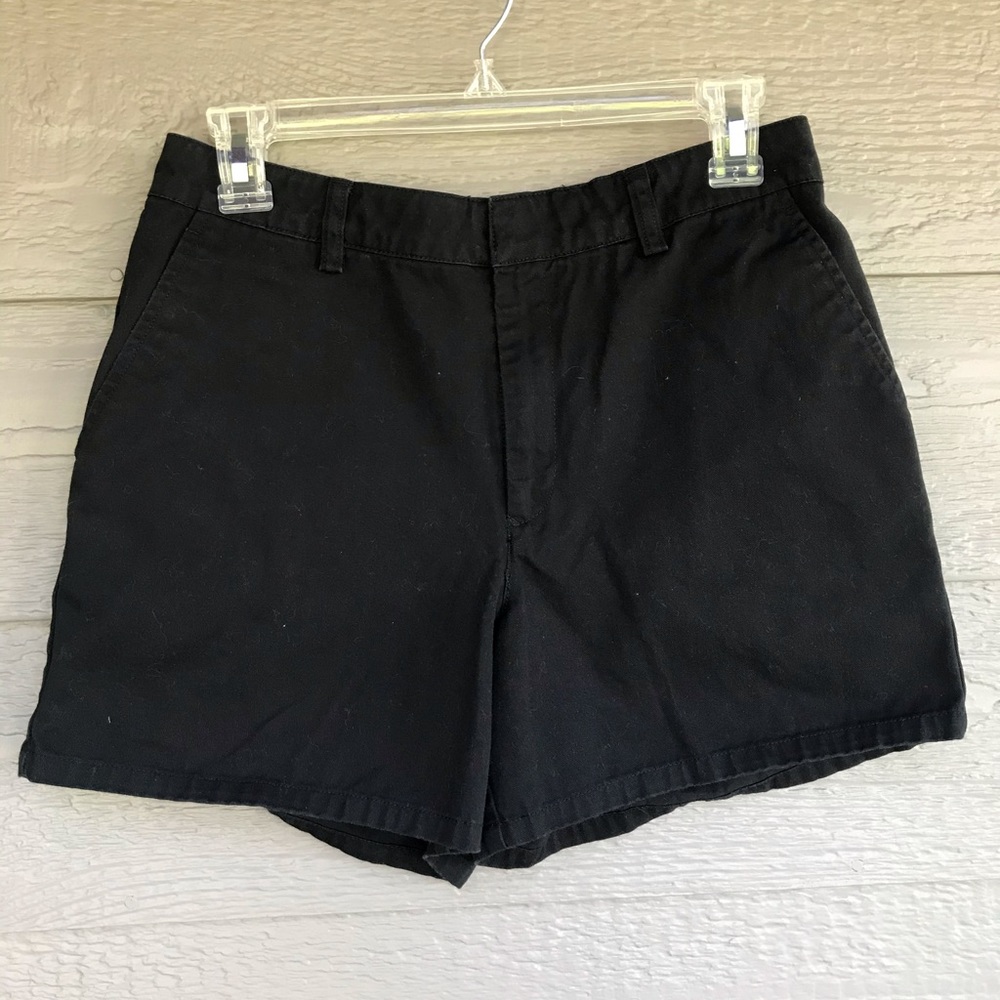 Tommy Hilfiger Black Cotton Blend High Rise Shorts